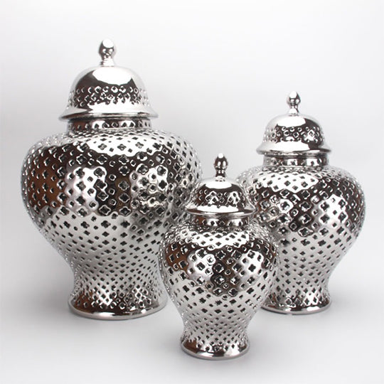 Silver Ginger Jars – Glorious Home Decor