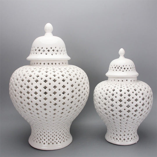 White Ceramic Ginger Jars – Glorious Home Decor