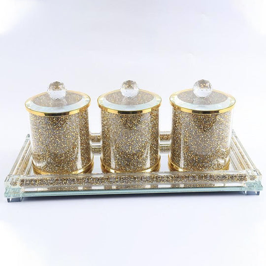 Gold Canister with Tray