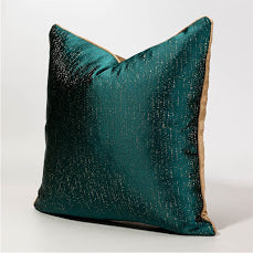 Modern Luxury Green Gold Glitter Jacquard Cushion Cover