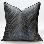 Luxury black palm stripe cushion cover