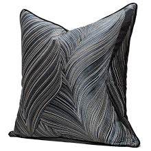 Luxury black palm stripe cushion cover