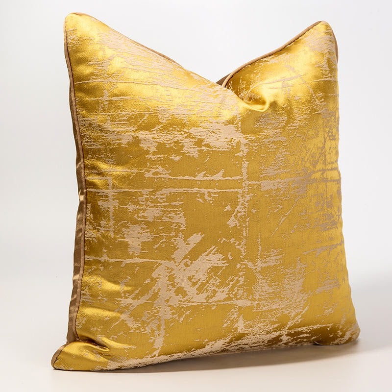Gold Mottled simple texture modern luxury jacquard cushion cover