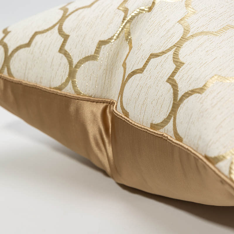 Gold white base luxury jacquard cushion cover