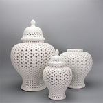 White Ceramic Ginger Jars
