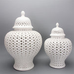 White Ceramic Ginger Jars
