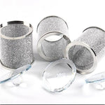 Silver Glass Storage Jar Canister for food, coffee or dry fruit Silver with Tray