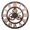 Handmade Antique Golden Large Rustic Wooden Wall Clock