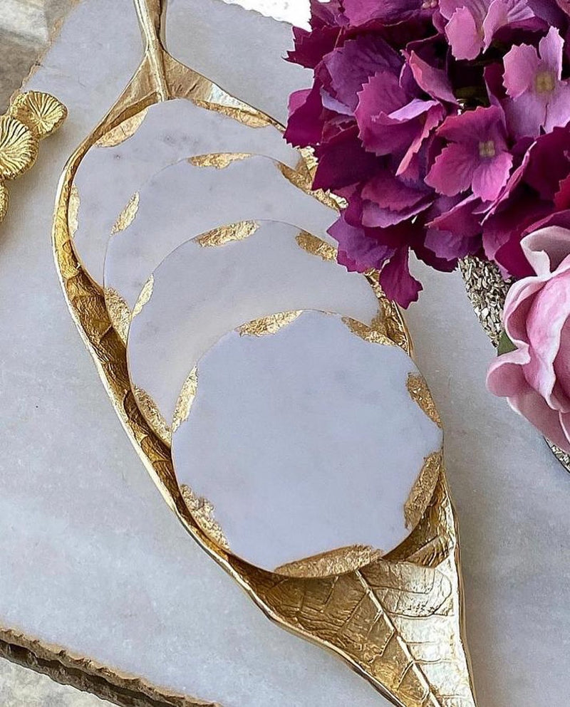 Marble Coasters with gold edges